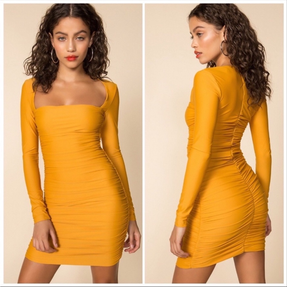 Tiger mist mustard dress